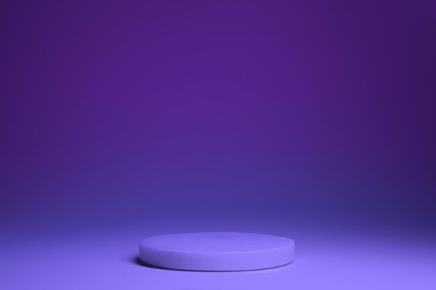 Pódio na Cor do Ano 2022, Very Peri. Podest para produto, apresentação cosmética. Mock up criativo. Pedestal ou plataforma para produtos de beleza.