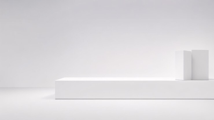 podio o pedestal blanco para presentación de productos en 3d