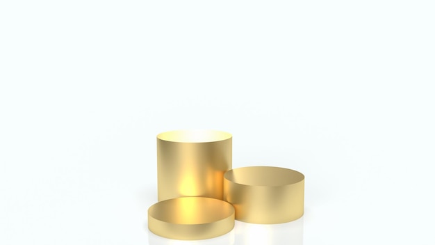 El podio de oro sobre fondo blanco para presentación o representación 3d de concepto de negocio