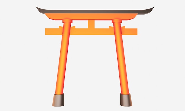 Foto podio - pedestal para productos japoneses tradicionales. enrojecimiento 3d