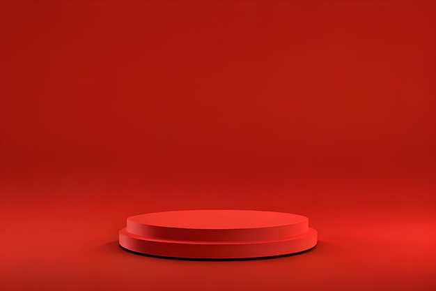 Podio de producto 3D con fondo rojo