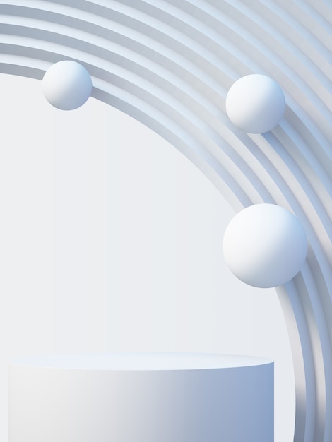 Podio de producto blanco 3d simulacro de fondo para presentación con fondo blanco abstracto, representación 3d