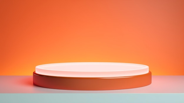 Podio de producto minimalista abstracto de cristal de ópalo de fuego El escenario para la presentación del producto Sala 3D con plataforma geométrica Pedestal de escenario Maqueta de podio generada por Ai para un anuncio de producto
