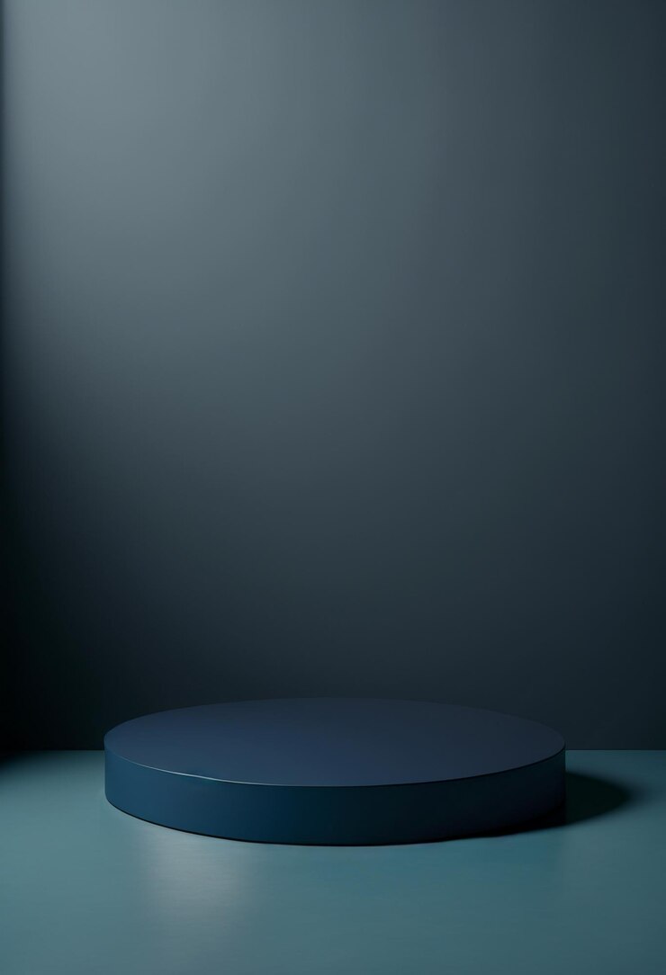 Podio para publicidad de productos o menús de restaurantes con un diseño minimalista de fondo colorido