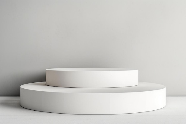 Pódio realista branco com espaço vazio