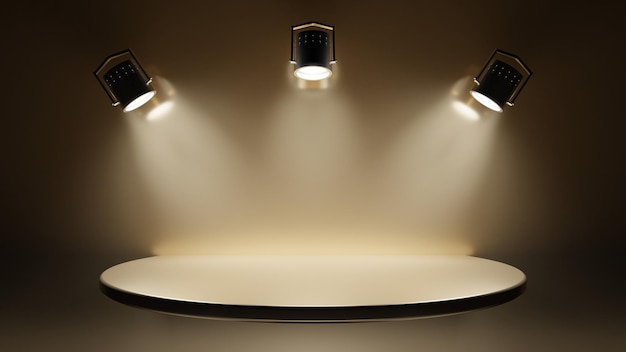 Podio redondo para objeto de producto cosmético Plataforma vacía lugar de espacio Plataforma pedestal moderno fondo de producto renderizado 3d