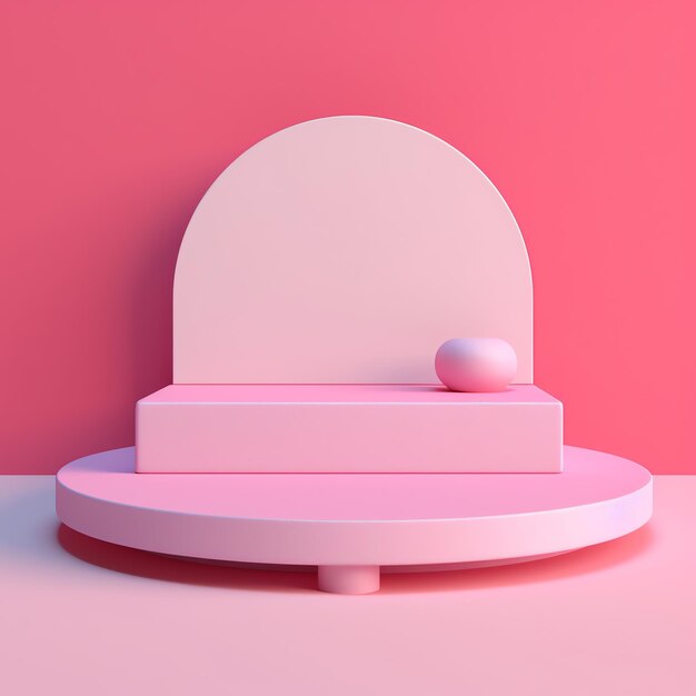 pódio rosa 3d com fundo