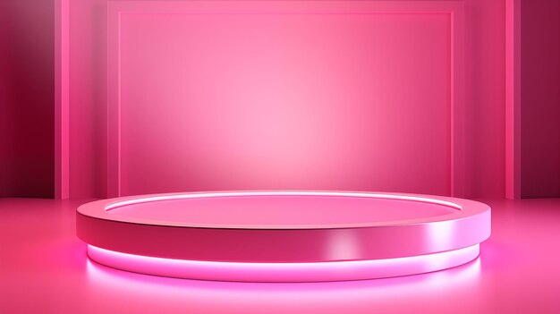 Podio rosa fondo 3d con podio escena del podio escena mínima abstracta