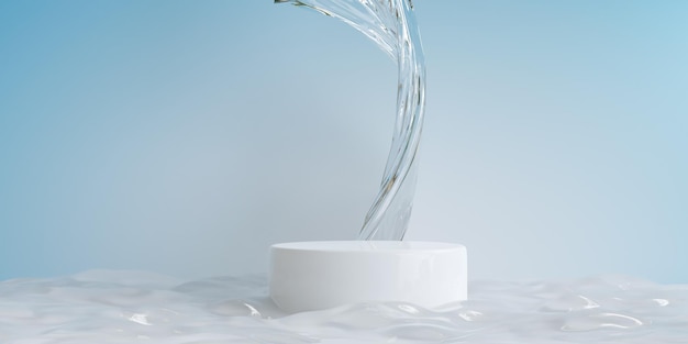 Podio sobre el agua para presentación de productos Pedestal de belleza natural relajación y salud