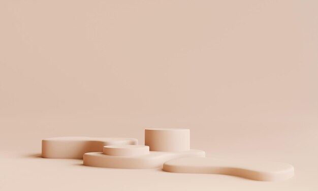 Podio sobre fondo de color de tono tierra para la presentación del producto Belleza natural pedestal relajación y salud ilustración 3d