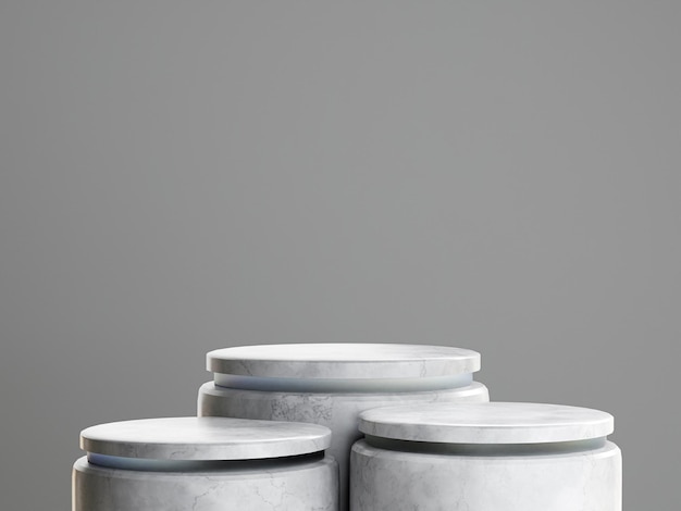 Foto podio de triple textura de cerámica con acento translúcido para la presentación de productos en 3d