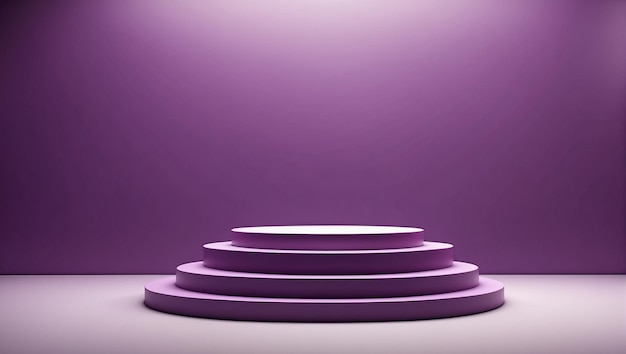 Pódio vazio minimalista roxo para apresentação de produtos