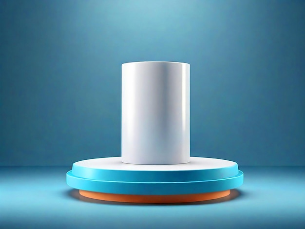 Pódio vazio para produtos exibem pedestal futurista suporte de cilindro 3D realista renderização de produto
