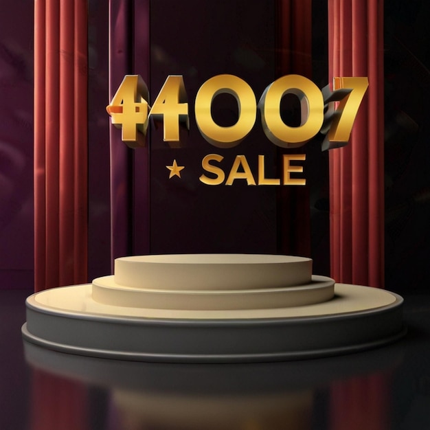 Podio de venta con descuento 3D Podio de ventas flash Pódio de venta de fondo elegante