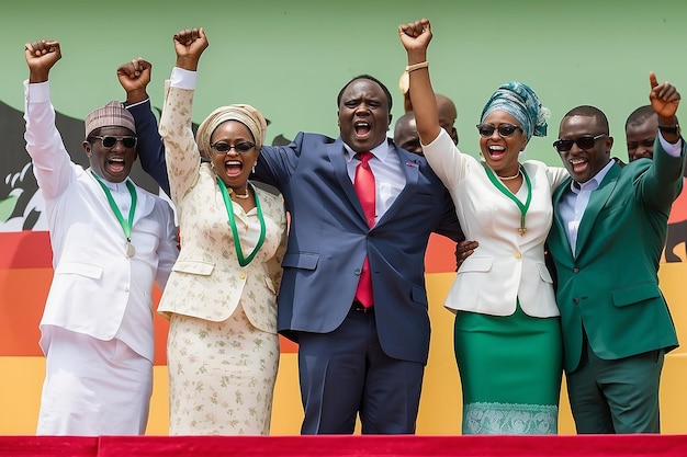 El podio de Zambia celebra el malvado político