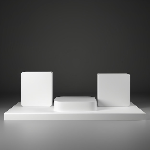 Foto podios blancos y grises para la presentación de productos