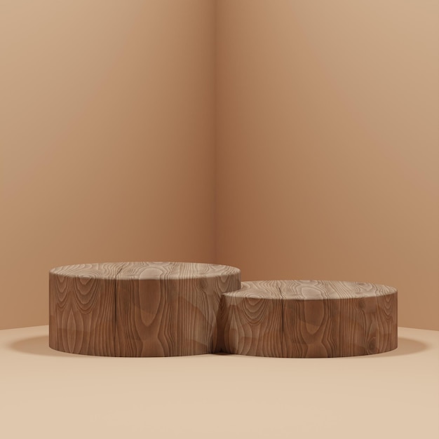 podios de madera 3D para productos