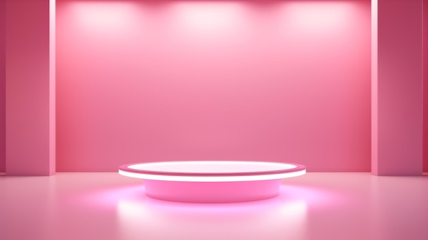 Pódios rosa fundo 3d com pódio cena do pódio cena minimalista abstrata