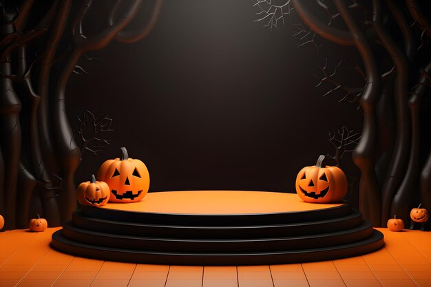 Podium 3D-Halloween-Präsentation für die Produktshow Hintergrund