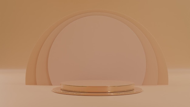 Foto podium abstracto marrón fondo para la vitrina del producto con el escenario del círculo