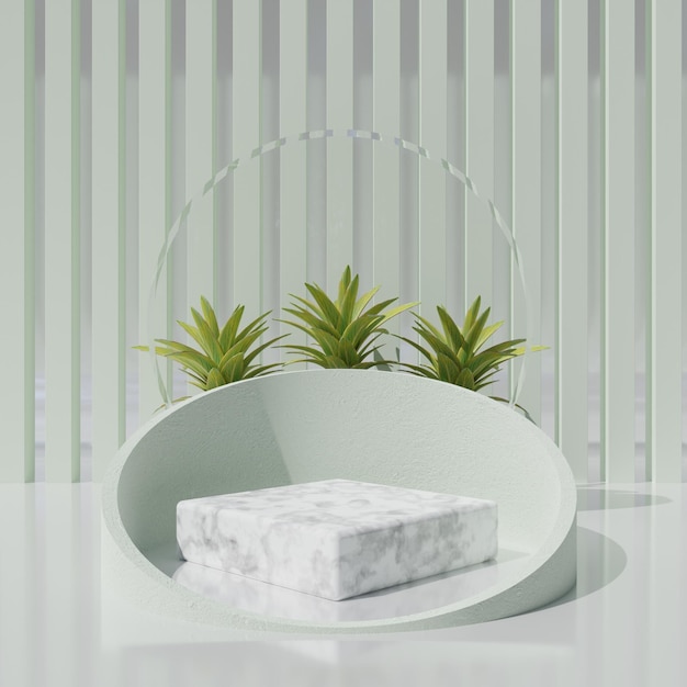 Podium abstrakter Minimalismus 3D-Render