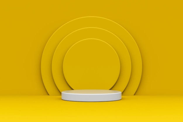 Podium auf gelbem Hintergrund