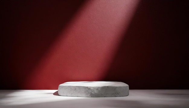 Podium de pedra com sobreposição de sombras Escena mínima para apresentação de produtos ou publicidade