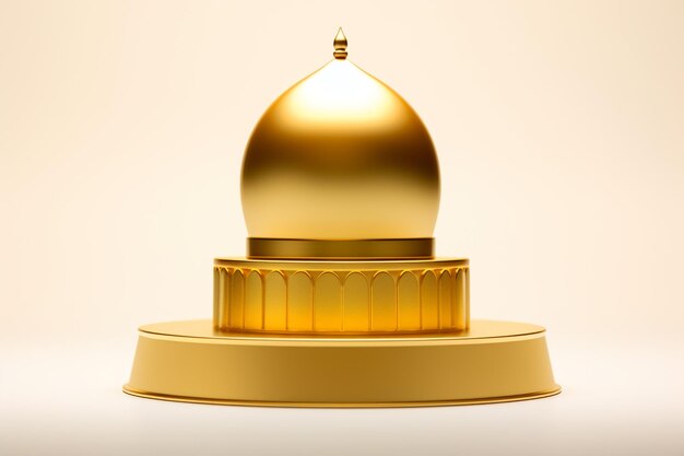 Foto podium dorado en estilo islámico realismo 3d para el eid mubarak