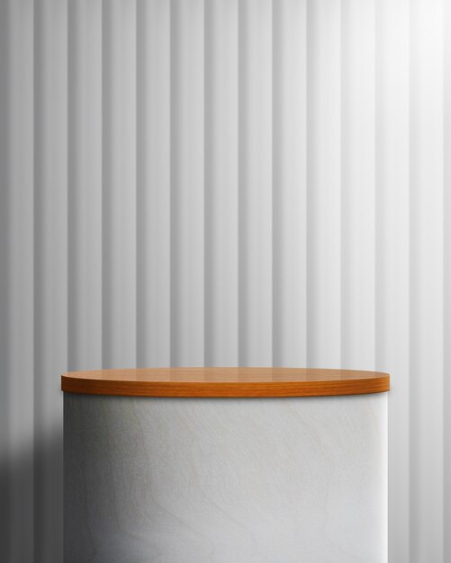 Podium elegante con una decoración mínima telón de fondo para la exhibición de productos