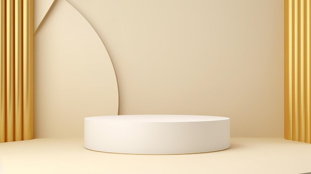 Podium y fondo abstracto Stand redondo Plataforma para su diseño de imagen 3D generativa ai