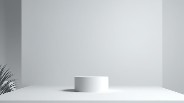Podium de fondo mínimo y fondo blanco para la presentación del producto Ilustración de representación 3D