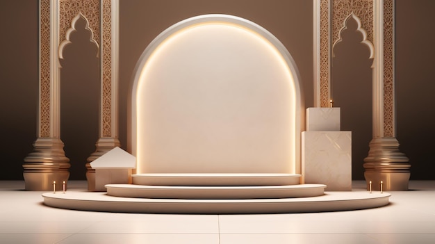 Foto podium islámico de lujo podium de ramadan para el diseño