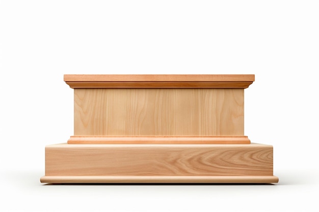 un pódium de madera con un pódio de madera en la parte superior
