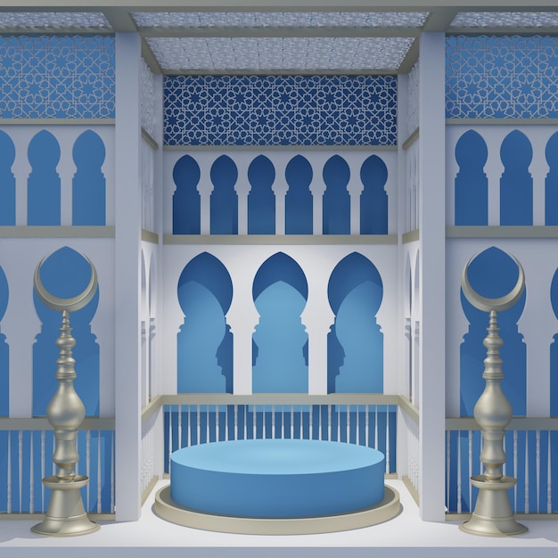 Foto podium mockup östliches oder arabisches design