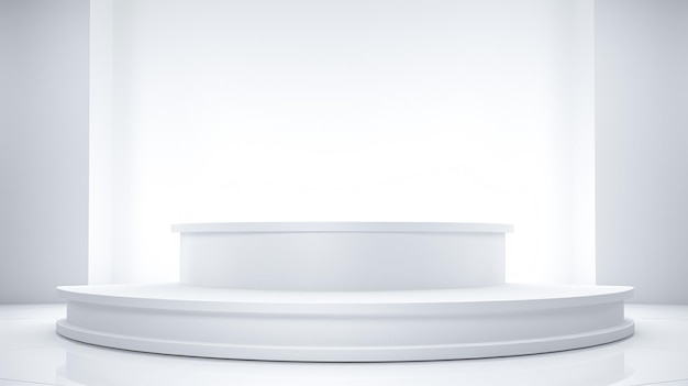 Podium de productos blancos elegantes Exhibición de vitrinas minimalistas para marketing y exposiciones