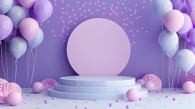 Podium realista en 3D para la exhibición de sus productos Exhibición para mostrar productos cosméticos en una exhibición de pedestal
