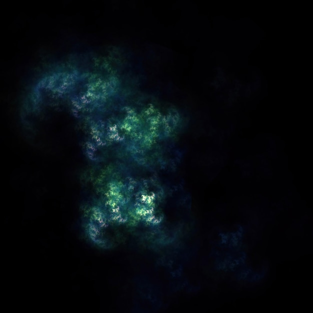 Poeira colorida da nebulosa do fractal no fundo preto