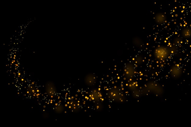 Poeira de estrelas douradas e fundo bokeh Textura de luz de brilho de natal abstrata