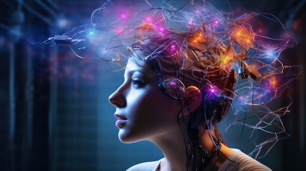 Poeira neural cuidados de saúde avançados monitoramento cerebral inovador sensores sem fio neurotecnologia futurista Criado com tecnologia de IA generativa