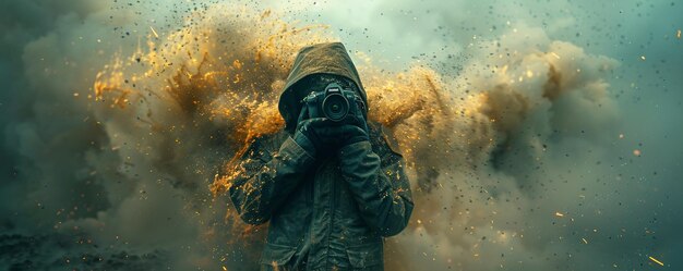 Foto poetas nómadas fotografiando el trasfondo fugaz