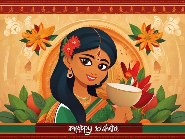 Foto pohela boishakh pôster de ano novo bengali