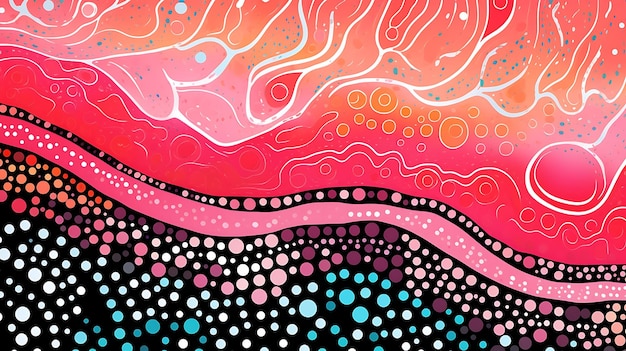 pointillistische pastellfarbene Meeresmuster-Metamorphose