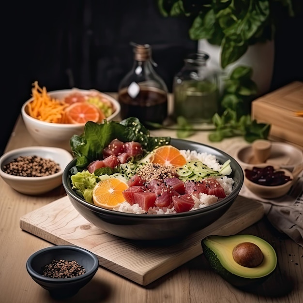 Poke Bowl mit gesundem Essen