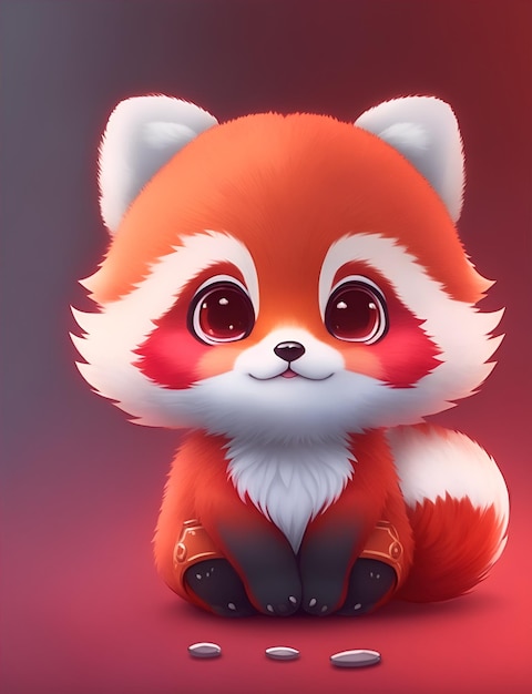 Pokémon fofo e fofo inspirou minúsculo panda vermelho realista com iluminação cinematográfica