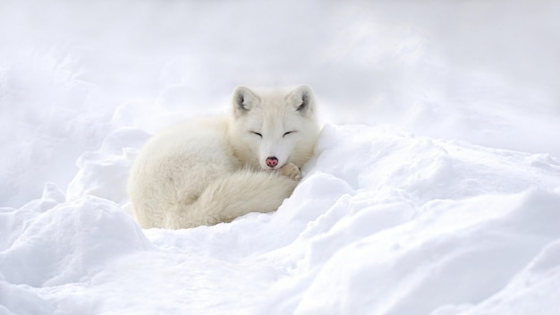 Polarfuchs im Schnee im Winter