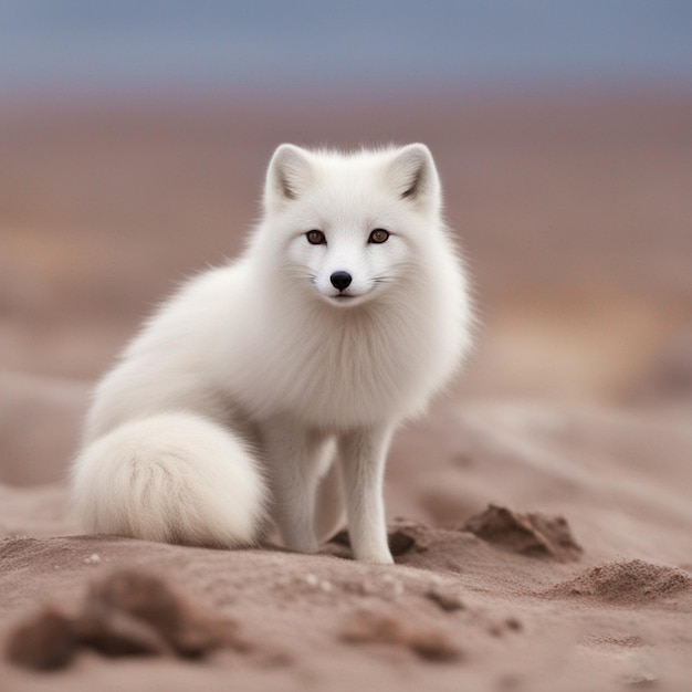 Polarfuchs in der Wüste Bild ai generierte Kunst