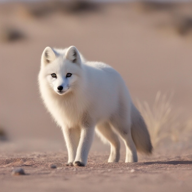 Polarfuchs in der Wüste Bild ai generierte Kunst