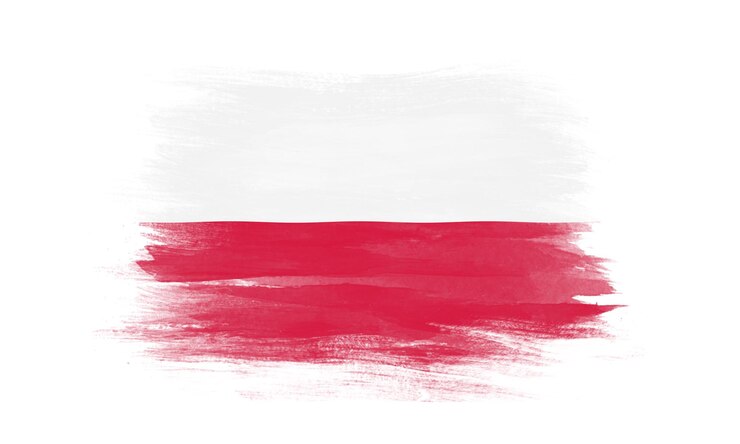 Foto polen-flagge pinselstrich nationalflagge