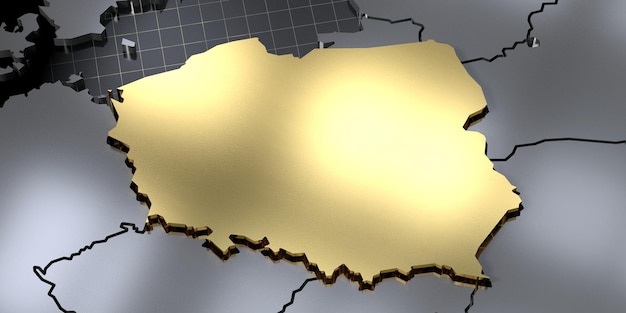 Polen Landform 3D-Darstellung