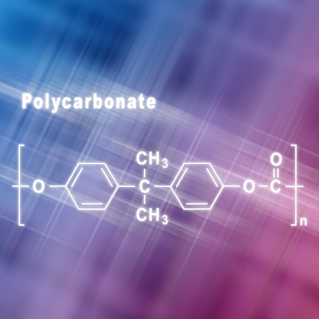 Foto policarbonato pc lexan fórmula química estructural